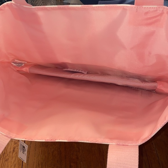 NWT Victoria’s Secret striped tote bag in canvas with cooler on the bottom - Picture 5 of 5